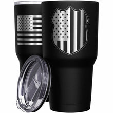 Load image into Gallery viewer, Police shield stainless steel tumbler