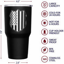 Load image into Gallery viewer, Police shield stainless steel tumbler