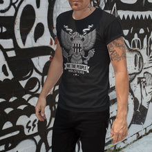 Load image into Gallery viewer, Heraldic Eagle with Shield Short Sleeve Unisex Black T-Shirt