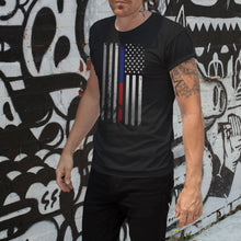 Load image into Gallery viewer, American Flag Thin Blue/Red Line Public Service Support Short Sleeve Unisex T-Shirt