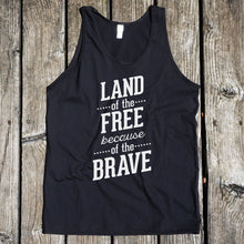 Load image into Gallery viewer, Land of the Free Black Tank Top