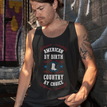 Load image into Gallery viewer, American by birth, Country by Choice Black Tank Top