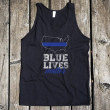 Load image into Gallery viewer, Blue Lives Matter Black Tank Top