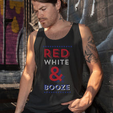 Load image into Gallery viewer, Red, White, & Booze Black Tank Top