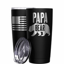 Load image into Gallery viewer, Papa bear stainless steel tumbler
