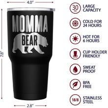Load image into Gallery viewer, Momma-bear-stainless-steel-tumbler
