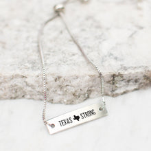 Load image into Gallery viewer, Silver Texas Strong Bar Adjustable Bracelet
