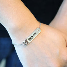 Load image into Gallery viewer, Silver Texas Strong Bar Adjustable Bracelet
