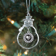 Load image into Gallery viewer, Black and White American Flag Circle Holiday Ornament
