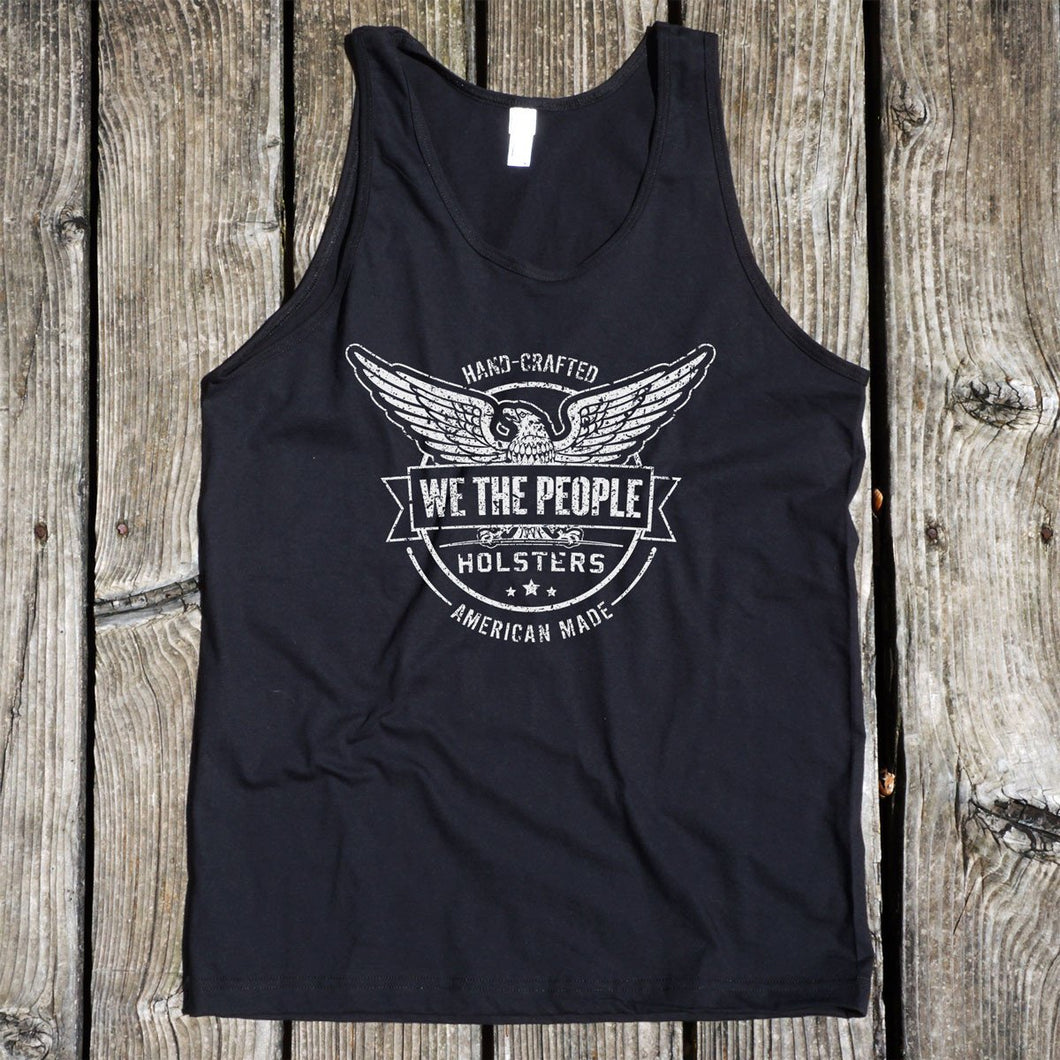 We the People Distressed Logo Men's Black Tank Top