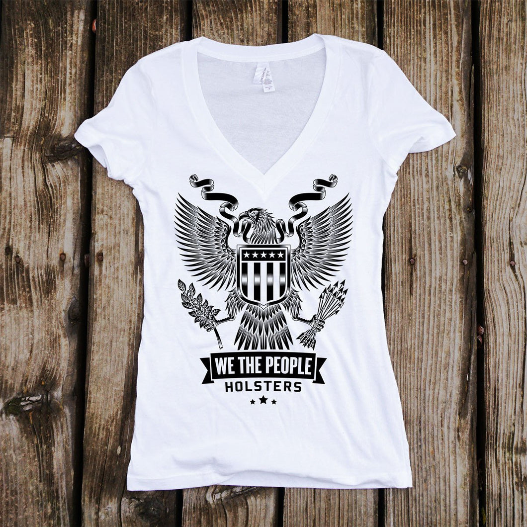 Heraldic Eagle with Shield Deep V-Neck T-Shirt