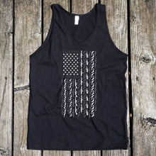 Load image into Gallery viewer, American Flag in Guns Men&#39;s Black Tank
