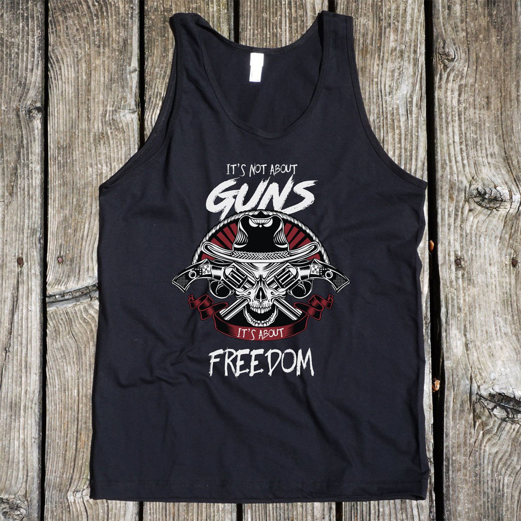 It's Not about Guns, It's About Freedom Men's Black Tank