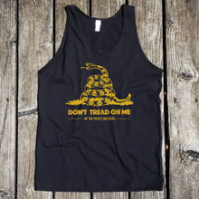 Load image into Gallery viewer, Don&#39;t Tread on Me Men&#39;s Black Tank
