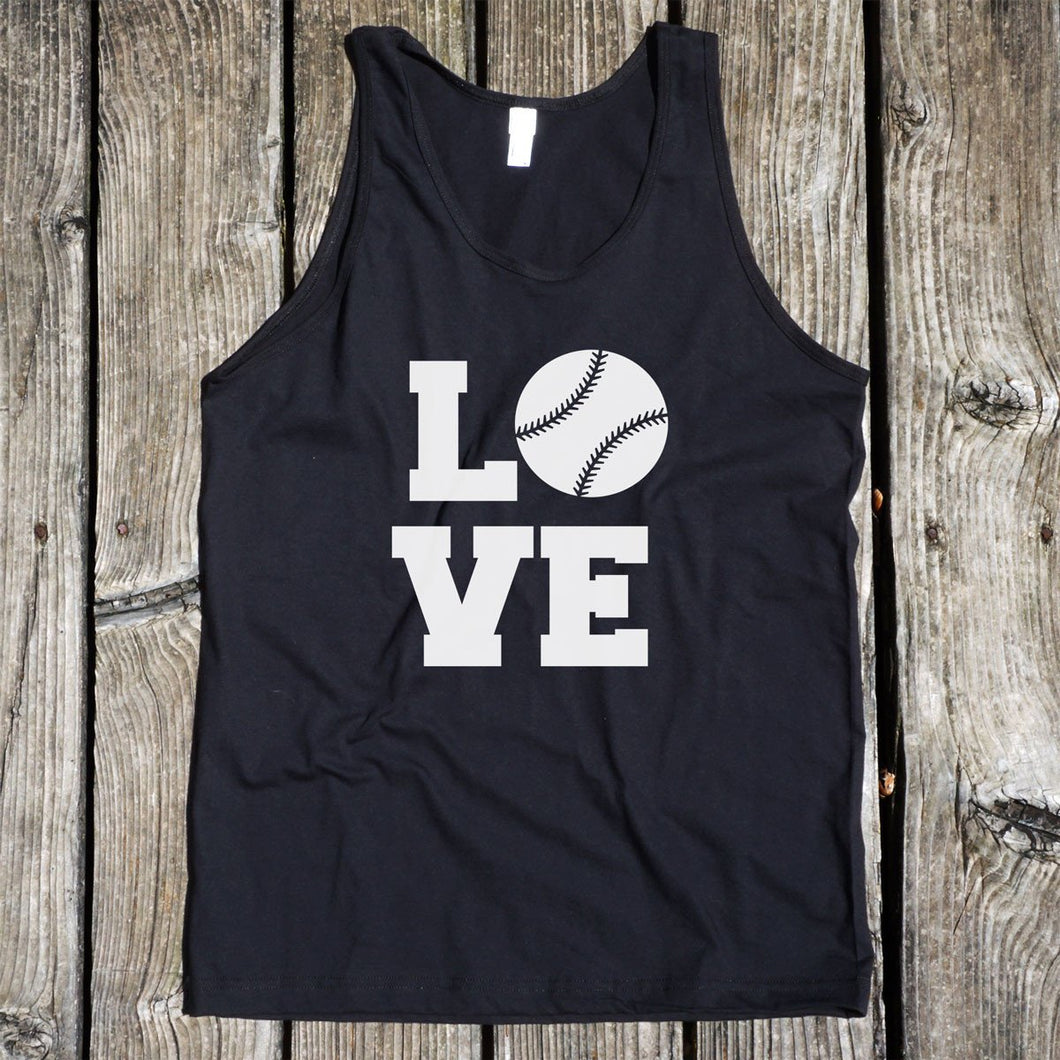 L O V E Baseball Black Tank Top