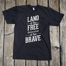 Load image into Gallery viewer, Land of the Free Unisex Black T-Shirt
