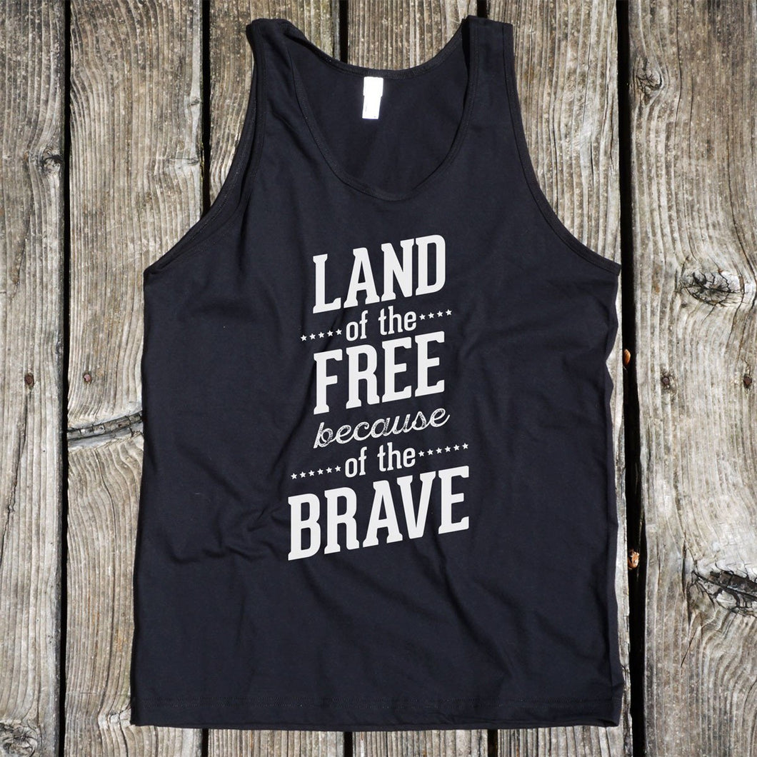 Land of the Free Black Tank Top