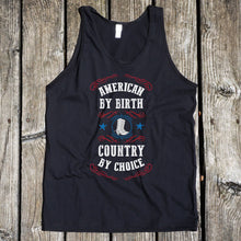 Load image into Gallery viewer, American by birth, Country by Choice Black Tank Top
