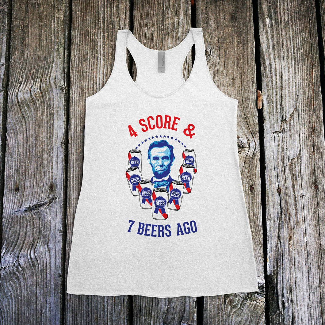 Four Score & 7 Beers Ago Racerback Tank Top