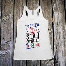 Load image into Gallery viewer, Star Spangled Hammered Racerback Tank Top
