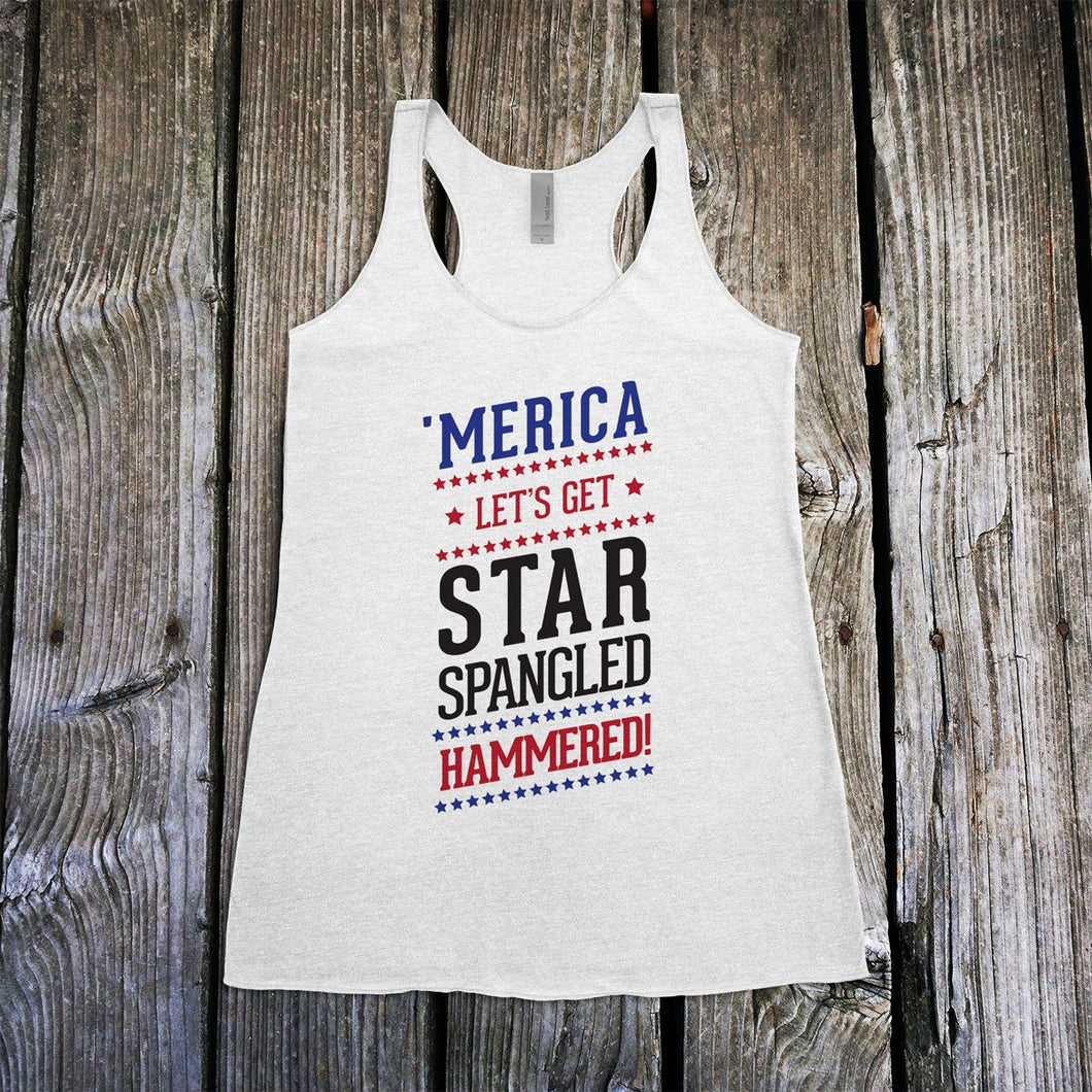 Star Spangled Hammered Racerback Tank Top