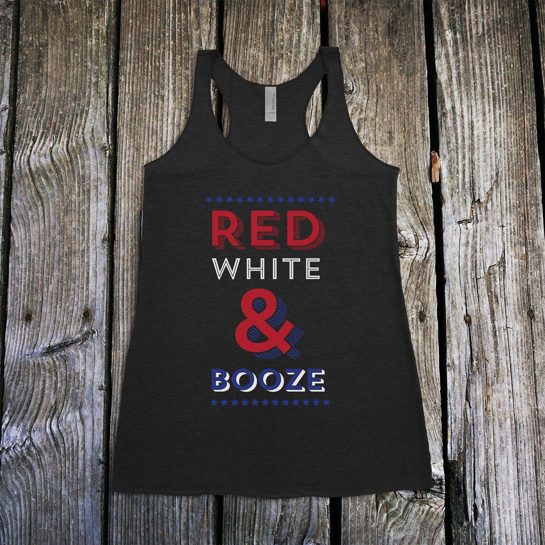 Red, White, & Booze Racerback Tank Top