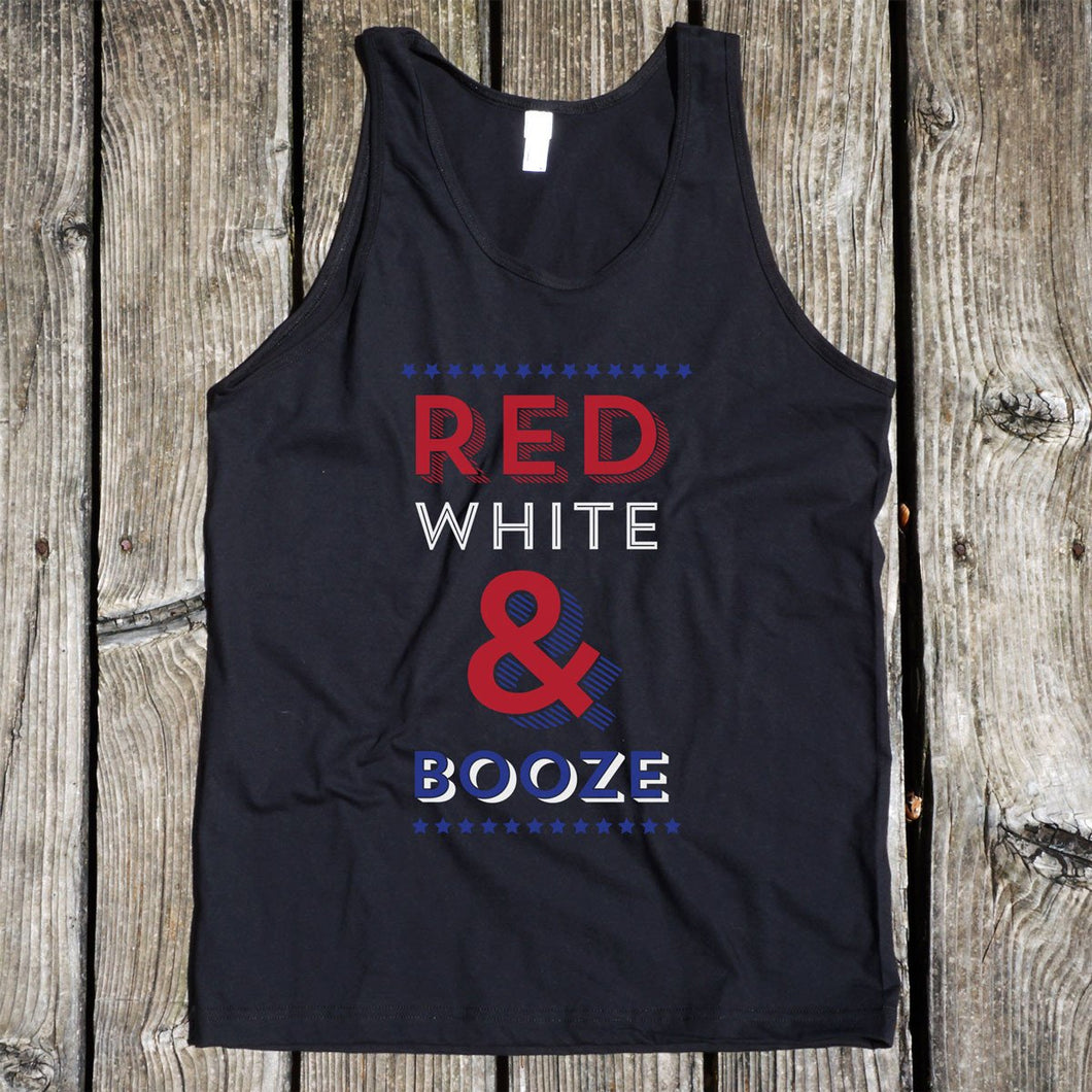 Red, White, & Booze Black Tank Top