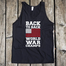 Load image into Gallery viewer, Back to Back World War Champs Black Tank Top
