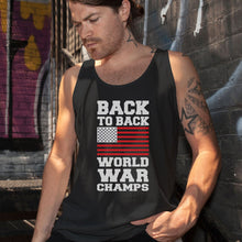 Load image into Gallery viewer, Back to Back World War Champs Black Tank Top
