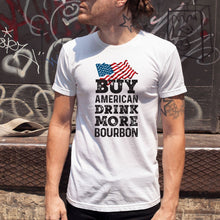Load image into Gallery viewer, Buy American Drink More Bourbon Apparel Unisex T-Shirt
