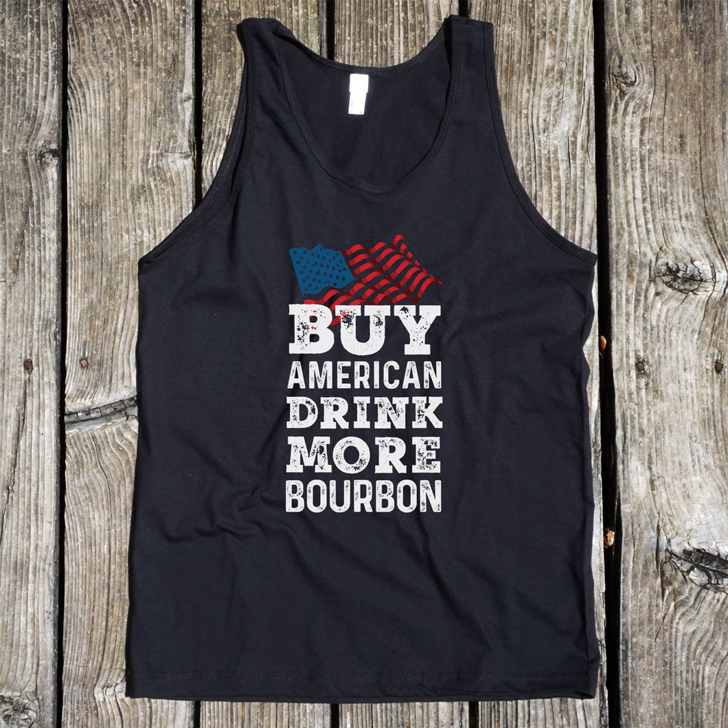 Buy American Drink More Bourbon Black Tank Top