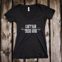 Load image into Gallery viewer, Can&#39;t Ban These Guns Deep V-Neck T-Shirt
