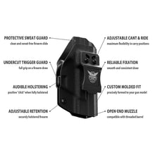 Load image into Gallery viewer, Black custom kydex iwb holster for concealed carry
